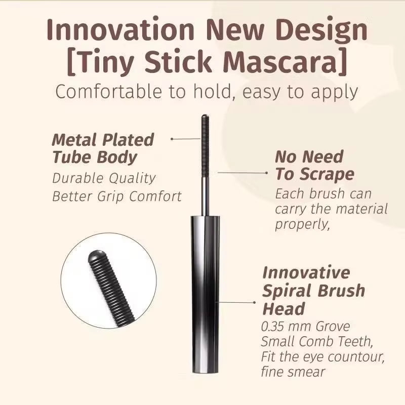 3D Curling Eyelash Iron Mascara, Black & Brown, Curling & Lengthening, Long-Lasting Formula, Waterproof, Smudge-Proof